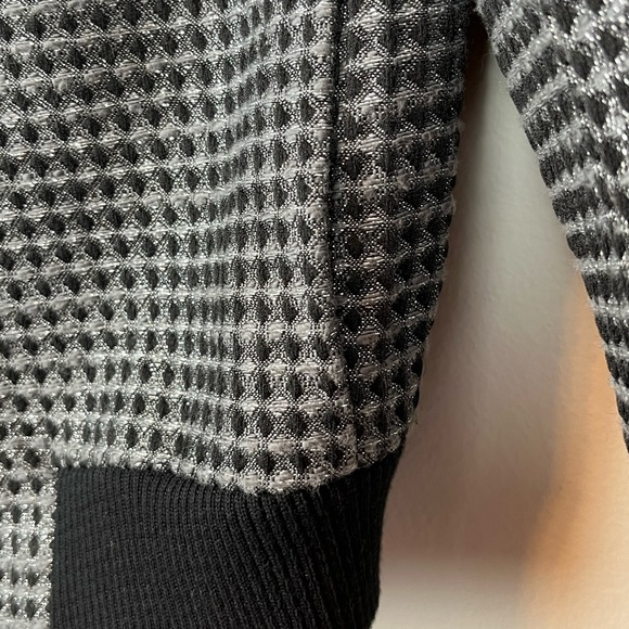 NWT CHARLES GRAY LONDON Black Gray Metallic Front Zip Bomber Jacket L - Picture 16 of 16